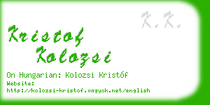 kristof kolozsi business card